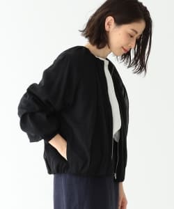 Demi-Luxe BEAMS / フロント ジップ ギャザーブルゾン