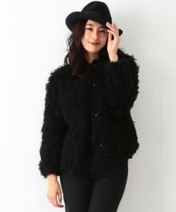 Demi-Luxe BEAMS / フェイクファー ノーカラーコート
