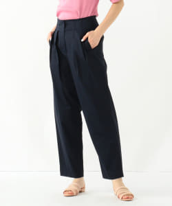 Demi-Luxe BEAMS / コットンサテン 2タックパンツ
