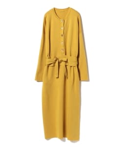 ▲Demi-Luxe BEAMS / ベルト付ヘンリーニット ワンピース