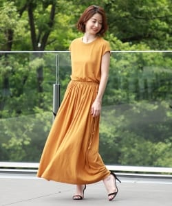 Demi-Luxe BEAMS / ウエストドロスト マキシワンピース