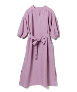 Demi-Luxe BEAMS / ベルト付き リネンロングワンピース