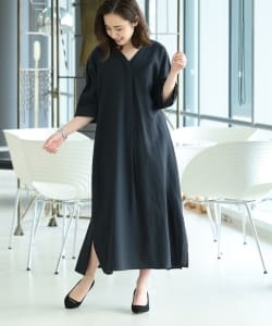 Demi-Luxe BEAMS / ウールリネン スキッパーワンピース