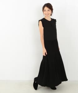 Demi-Luxe BEAMS / プリーツティアード ロングワンピース