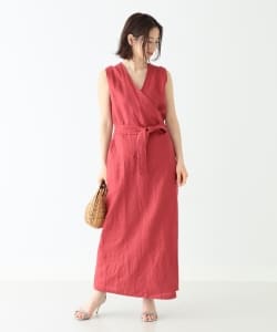 【洗える】Demi-Luxe BEAMS / 2WAY リネンカシュクール ワンピース
