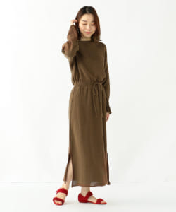 Demi-Luxe BEAMS / ロールボートネック ニットワンピース