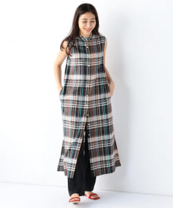 Demi-Luxe BEAMS / チェック ノースリーブワンピース