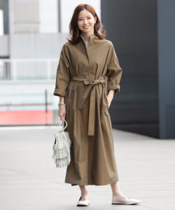 ■Demi-Luxe BEAMS / ウェザークロス シャツワンピース