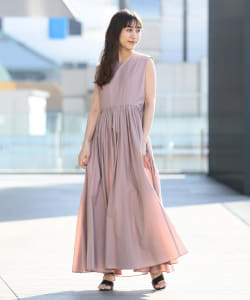 Demi-Luxe BEAMS / コットンナイロン ノースリーブ ワンピース