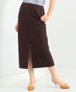 Demi-Luxe BEAMS / フロントスリット コットンタイトスカート