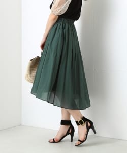 Demi-Luxe BEAMS / トリアセテートコットン ギャザースカート