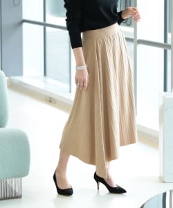 Demi-Luxe BEAMS / ランダムリブ アシンメトリーニットスカート