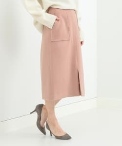 Demi-Luxe BEAMS / カシミヤ混ポケット付スリットスカート