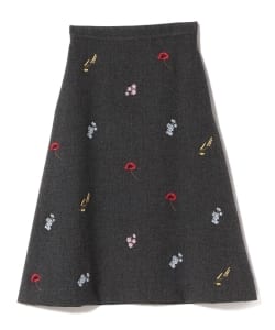 Demi-Luxe BEAMS / フラワー刺繍スカート