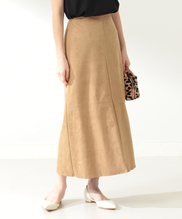 Demi-Luxe BEAMS / フェイクスエード ステッチ スカート