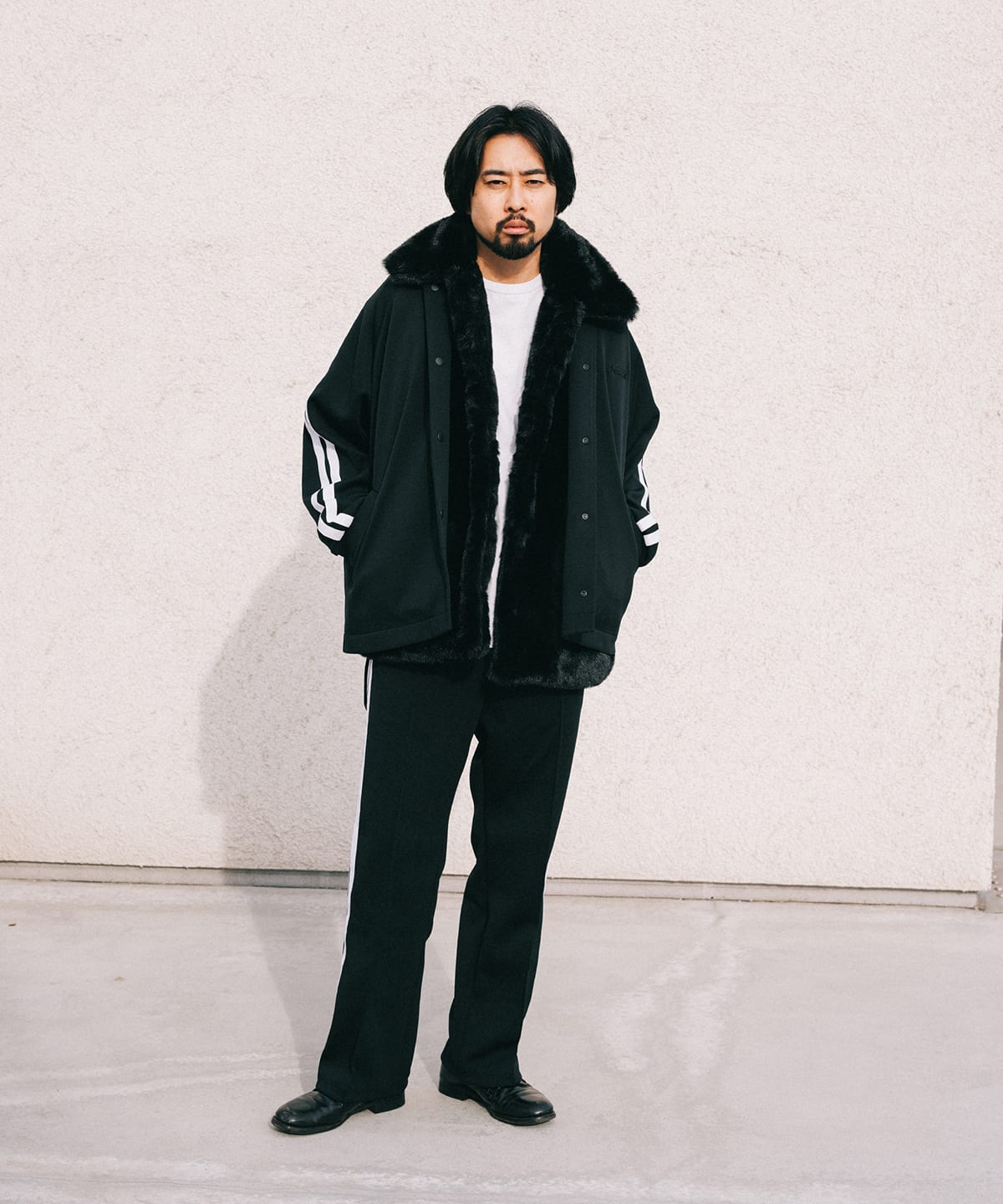 GDSS / Coach Jaket with Fur Vest ブルゾン MEN BLACK(WhiteLine) M GDSS / Coach Jaket with Fur Vest ブルゾン MEN BLACK(WhiteLine) M