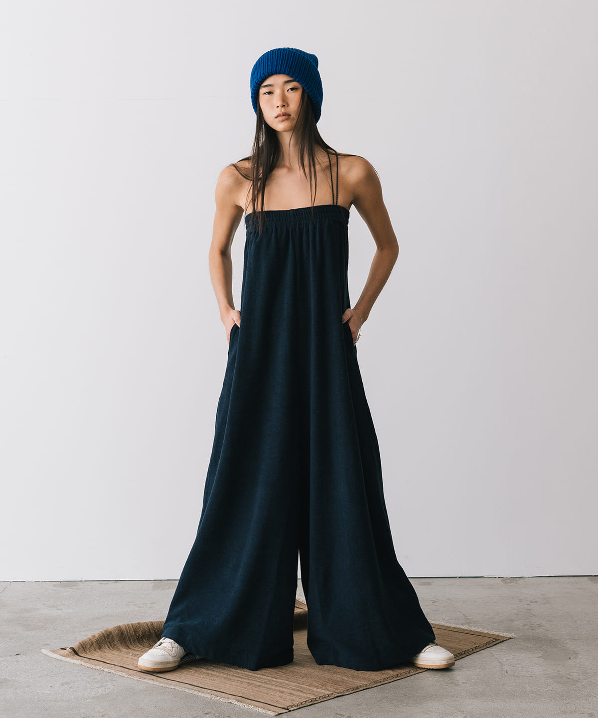 THE BASIC / パイル ジャンプスーツ パンツ WOMEN NAVY M THE BASIC / パイル ジャンプスーツ パンツ WOMEN NAVY M