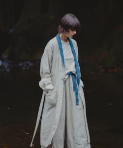 CATHRI / 『Green Chambray』 Linen Wide Pants