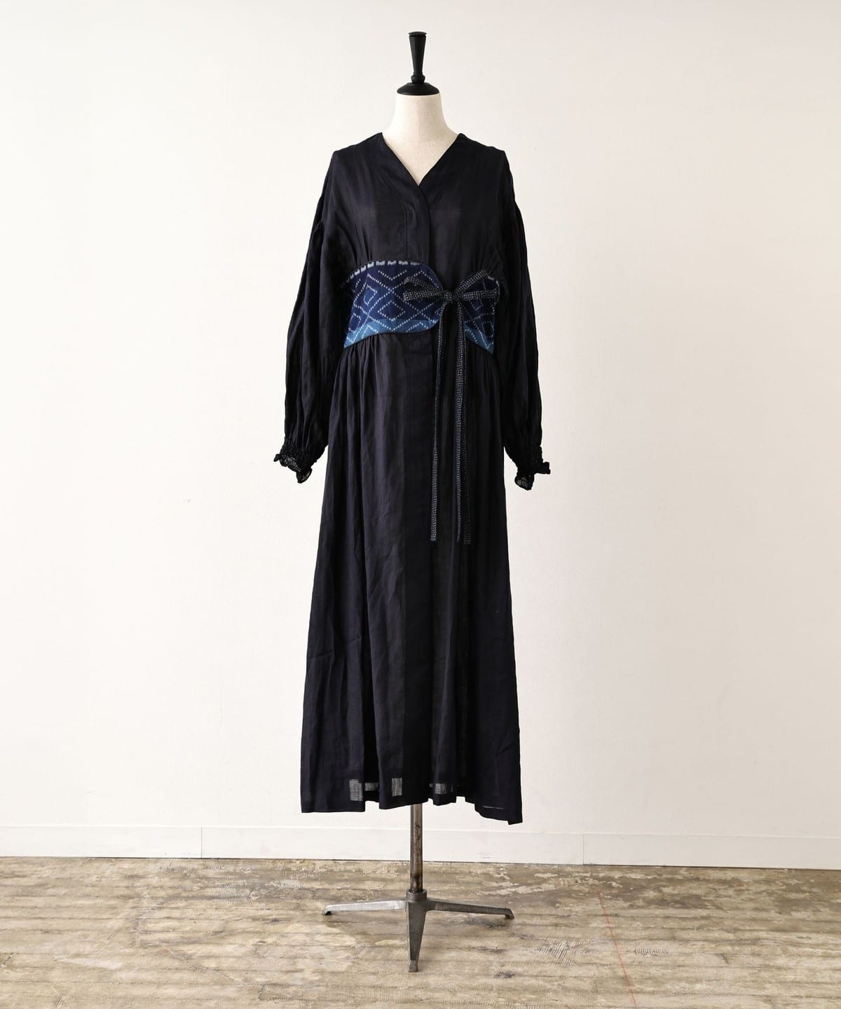 CATHRI カスリ / Ramie Dress ワンピース WOMEN NAVY(ムラ糸ダイヤ)) S CATHRI カスリ / Ramie Dress ワンピース WOMEN NAVY(ムラ糸ダイヤ)) S