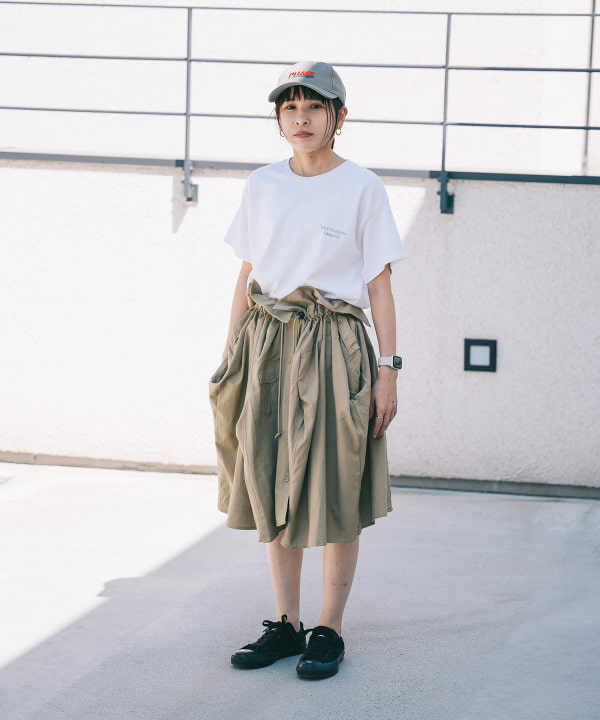 【the khaki】メッシュデザイン　イージースカート【BEAMS】 the khaki】メッシュデザイン イージースカート【BEAMS】 the