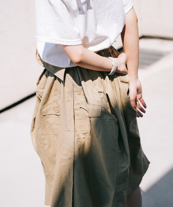 【the khaki】メッシュデザイン　イージースカート【BEAMS】 the khaki】メッシュデザイン イージースカート【BEAMS】 the
