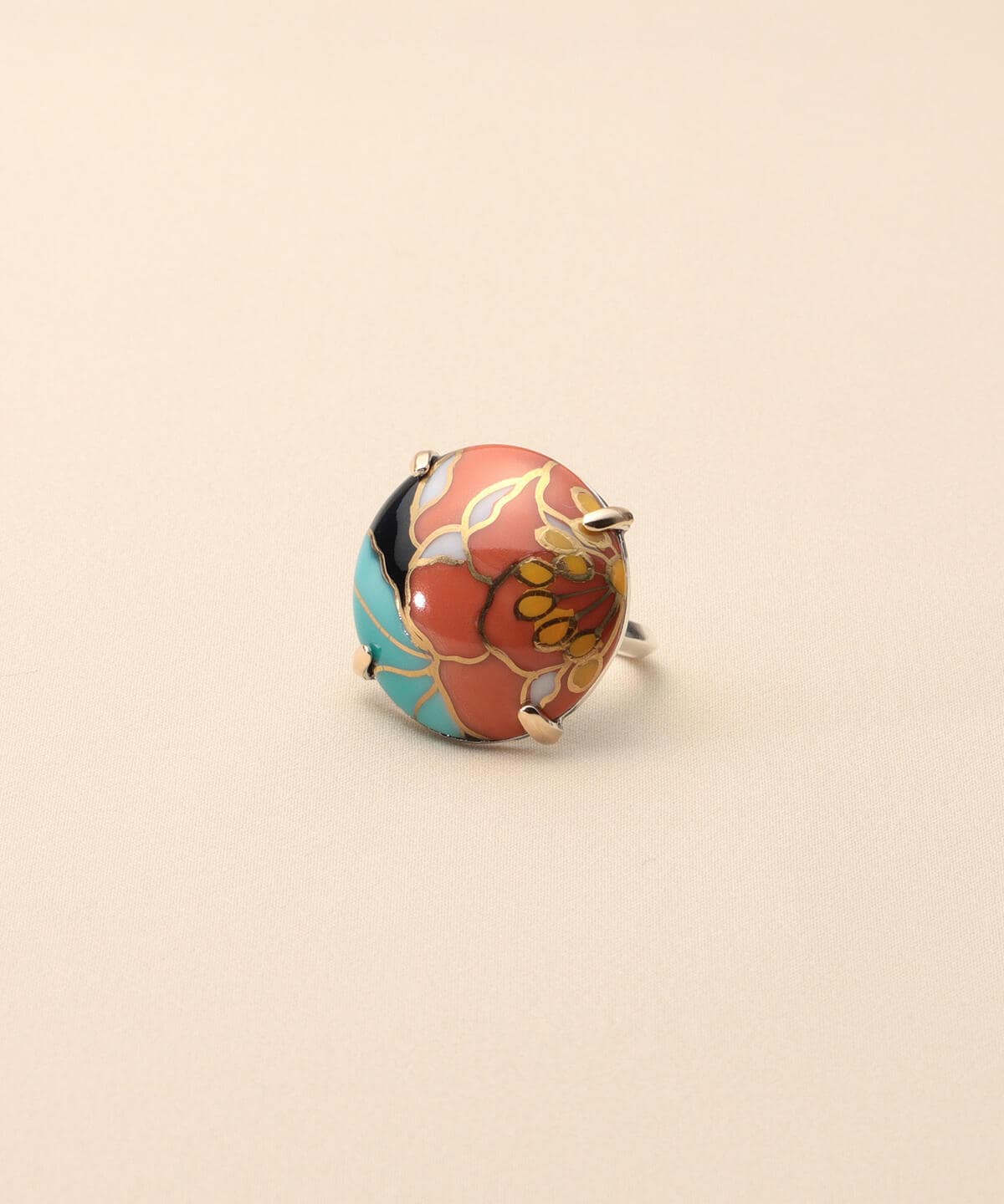 HIZEN jewelry ヒゼンジュエリー / 鍋島焼 ラウンド モチーフ リング アクセサリー WOMEN 金彩雪夜椿文 11 HIZEN jewelry ヒゼンジュエリー / 鍋島焼 ラウンド モチーフ リング アクセサリー WOMEN 金彩雪夜椿文 11