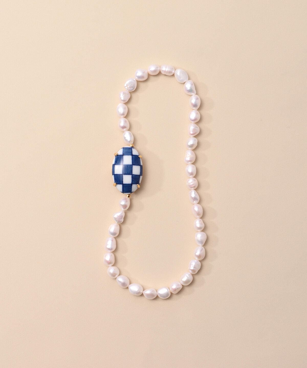 HIZEN jewelry ヒゼンジュエリー / 有田焼 モチーフ × パール ネックレス アクセサリー WOMEN 市松 ONE SIZE HIZEN jewelry ヒゼンジュエリー / 有田焼 モチーフ × パール ネックレス アクセサリー WOMEN 市松 ONE SIZE