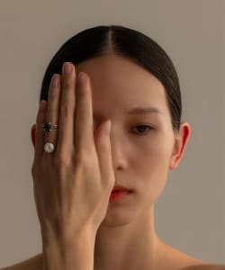 HIZEN jewelry / 嬉野吉田焼 ブリリアントカット 2連リング