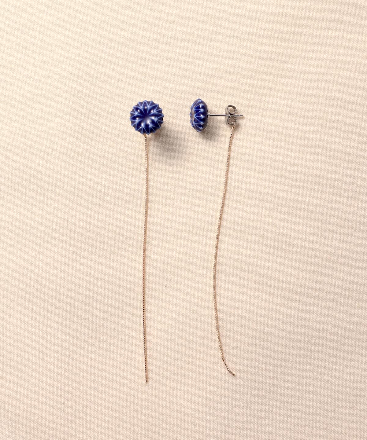 HIZEN jewelry ヒゼンジュエリー / 嬉野吉田焼 ブリリアントカット チェーン ピアス アクセサリー WOMEN 瑠璃色 ONE SIZE HIZEN jewelry ヒゼンジュエリー / 嬉野吉田焼 ブリリアントカット チェーン ピアス アクセサリー WOMEN 瑠璃色 ONE SIZE