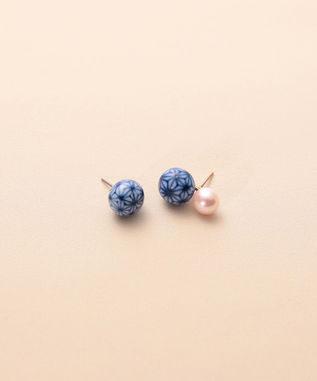 HIZEN jewelry ヒゼンジュエリー / 有田焼 麻の葉文様 コンビネーション パール ピアス アクセサリー WOMEN 麻の葉×パール ONE SIZE HIZEN jewelry ヒゼンジュエリー / 有田焼 麻の葉文様 コンビネーション パール ピアス アクセサリー WOMEN 麻の葉×パール ONE SIZE