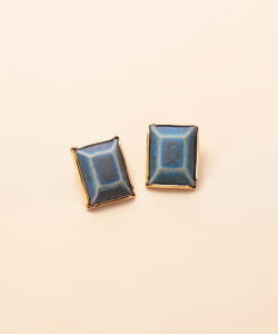 HIZEN jewelry / 武雄烧方形图案耳环