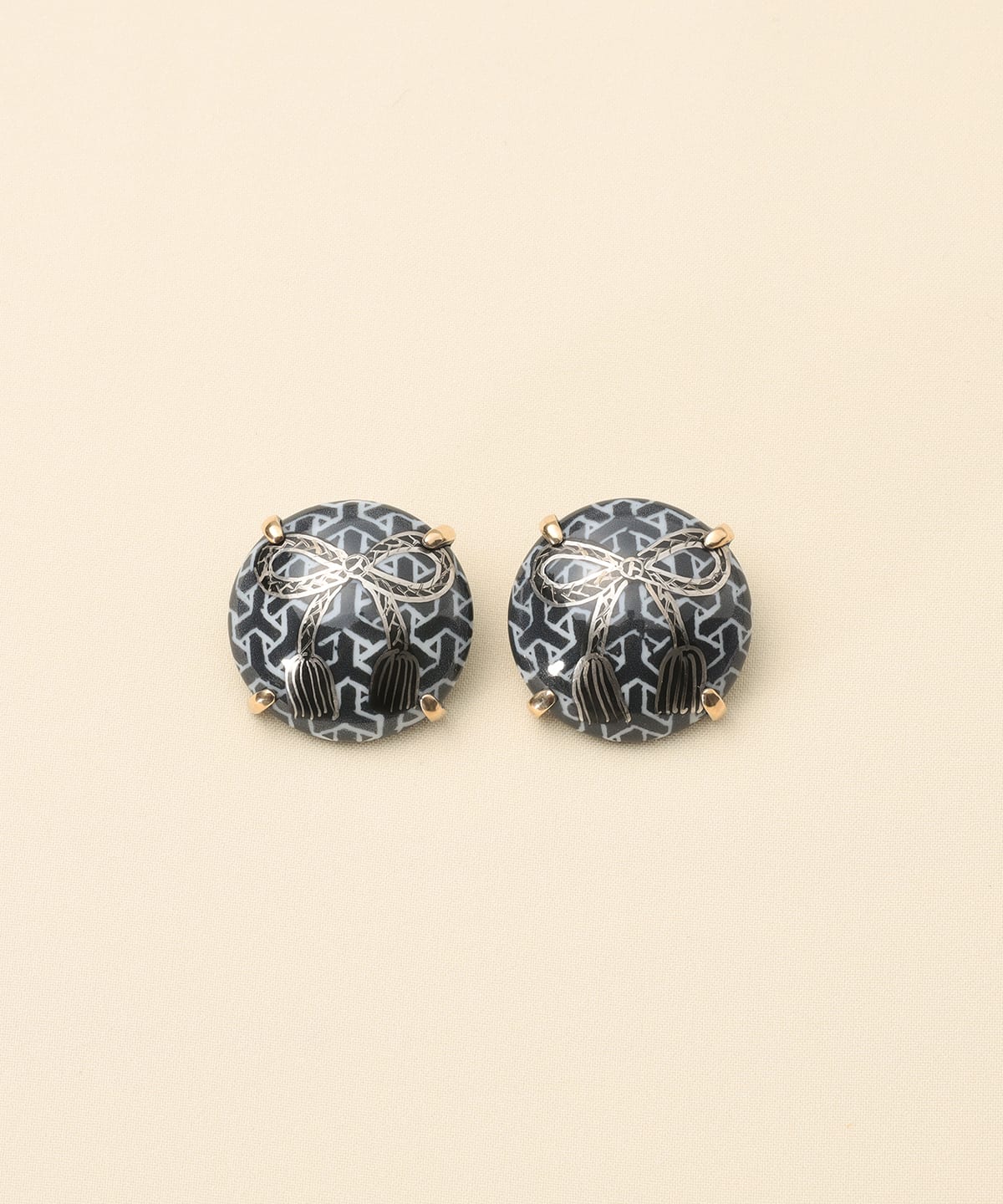 HIZEN jewelry ヒゼンジュエリー / 鍋島焼 ラウンド モチーフ ピアス② アクセサリー WOMEN 銀彩組紐 ONE SIZE HIZEN jewelry ヒゼンジュエリー / 鍋島焼 ラウンド モチーフ ピアス② アクセサリー WOMEN 銀彩組紐 ONE SIZE