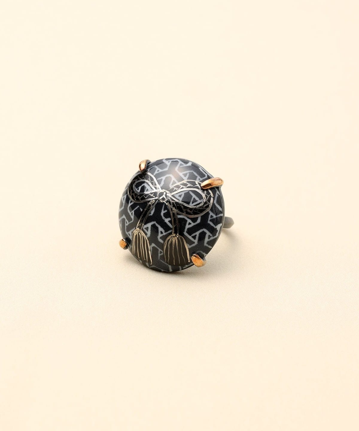 HIZEN jewelry ヒゼンジュエリー / 鍋島焼 ラウンド モチーフ リング② アクセサリー WOMEN 銀彩組紐 11号 HIZEN jewelry ヒゼンジュエリー / 鍋島焼 ラウンド モチーフ リング② アクセサリー WOMEN 銀彩組紐 11号