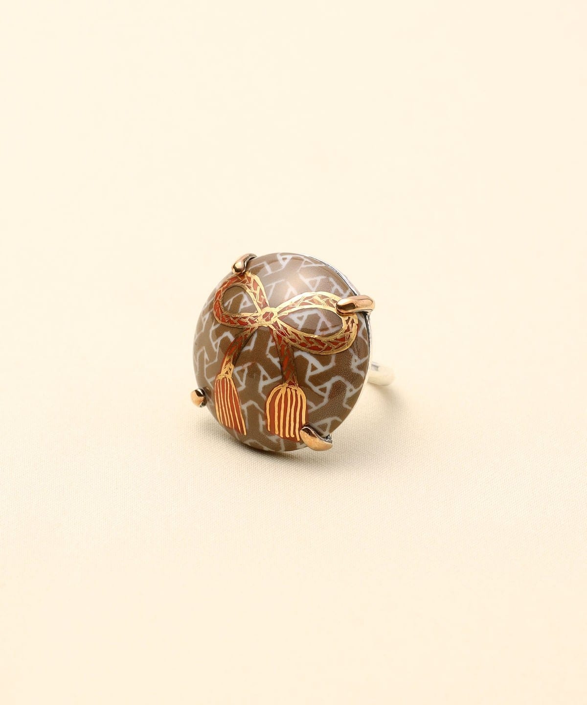 HIZEN jewelry ヒゼンジュエリー / 鍋島焼 ラウンド モチーフ リング② アクセサリー WOMEN 金彩組紐 13号 HIZEN jewelry ヒゼンジュエリー / 鍋島焼 ラウンド モチーフ リング② アクセサリー WOMEN 金彩組紐 13号