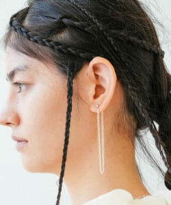 【受注生産商品】MASATO INOUE / 2連 コンビチェーン ロング ピアス PC-L&S-3