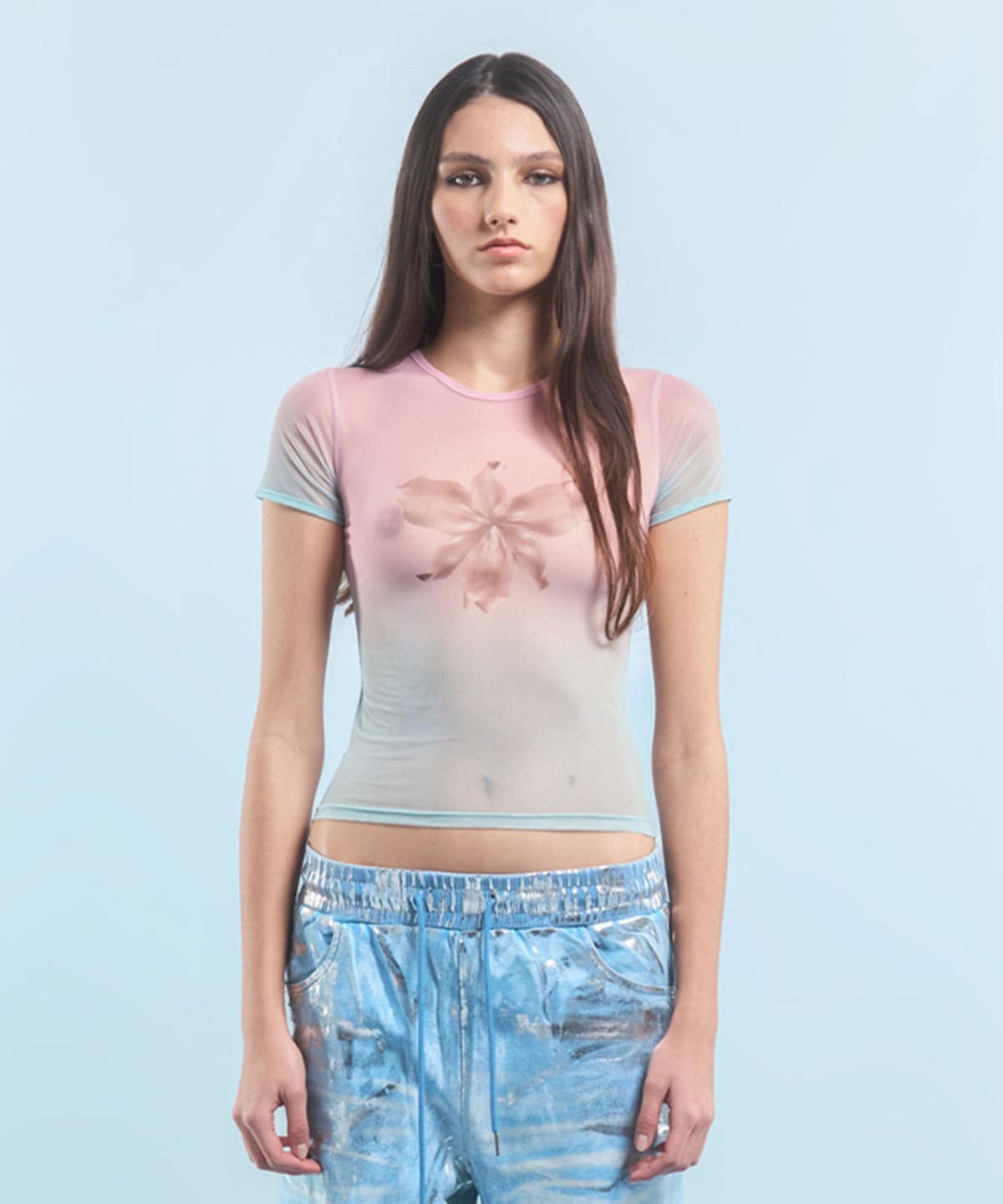 藤井早希子@B印MARKET / 2000Archives SEETHROUGH TSHIRT Tシャツ・カットソー WOMEN PINK MINT ONE SIZE 藤井早希子@B印MARKET / 2000Archives SEETHROUGH TSHIRT Tシャツ・カットソー WOMEN PINK MINT ONE SIZE
