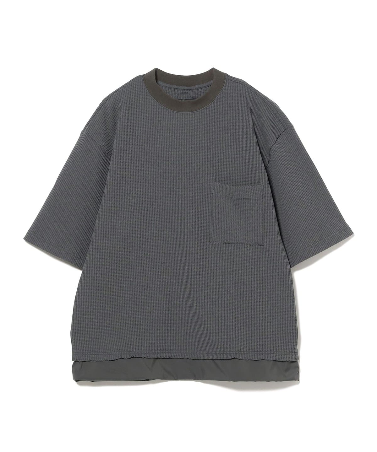 牧野英明@B印MARKET / meanswhile WAFFLE SHORTSLEEVE 25SS Tシャツ・カットソー MEN CHARCOAL. G L 牧野英明@B印MARKET / meanswhile WAFFLE SHORTSLEEVE 25SS Tシャツ・カットソー MEN CHARCOAL. G L