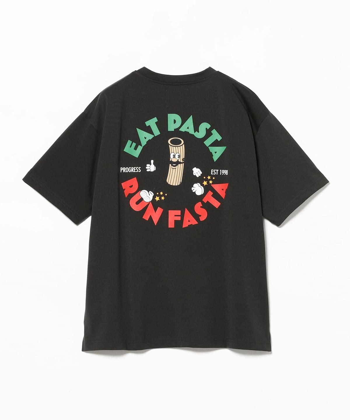牧野英明@B印MARKET / PROGRESS RUNNING CLUB DRY Tee(EAT PASTA) Tシャツ・カットソー MEN BLACK S 牧野英明@B印MARKET / PROGRESS RUNNING CLUB DRY Tee(EAT PASTA) Tシャツ・カットソー MEN BLACK S