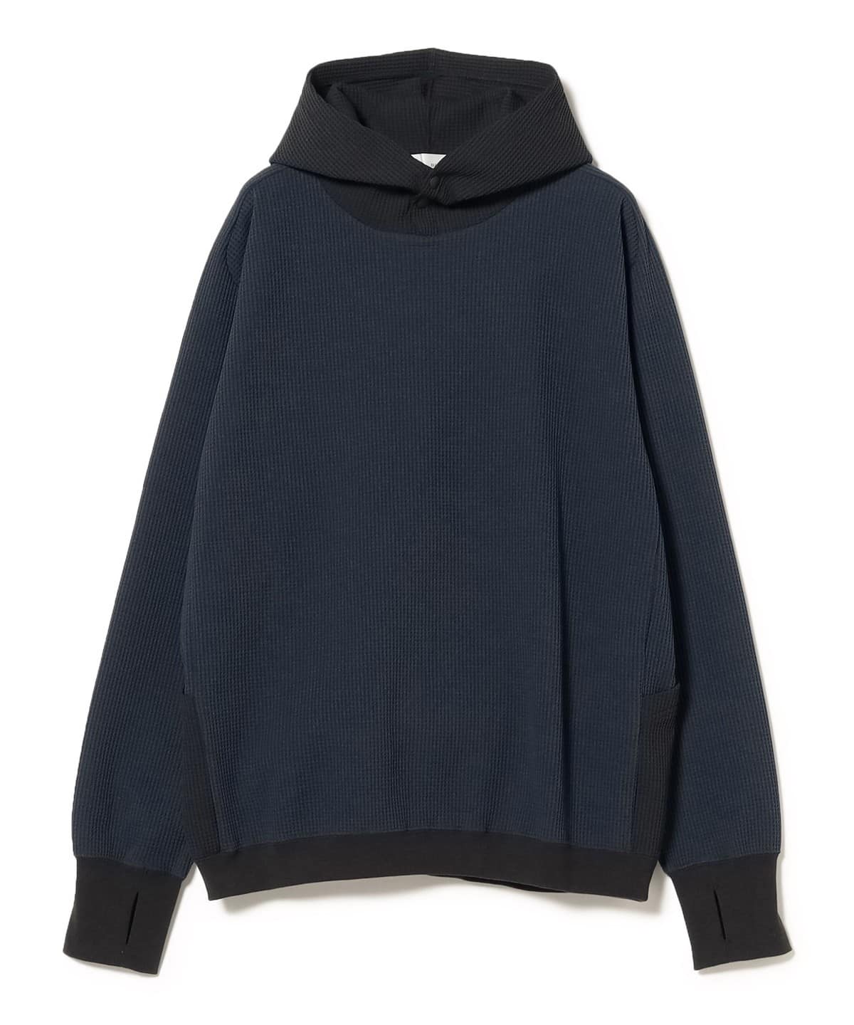 【別注】牧野英明@B印MARKET / narifuri ナリフリ マルチテック ワッフル プルオーバー パーカ トップス MEN NAVY×CHARCOAL XL 【別注】牧野英明@B印MARKET / narifuri ナリフリ マルチテック ワッフル プルオーバー パーカ トップス MEN NAVY×CHARCOAL XL