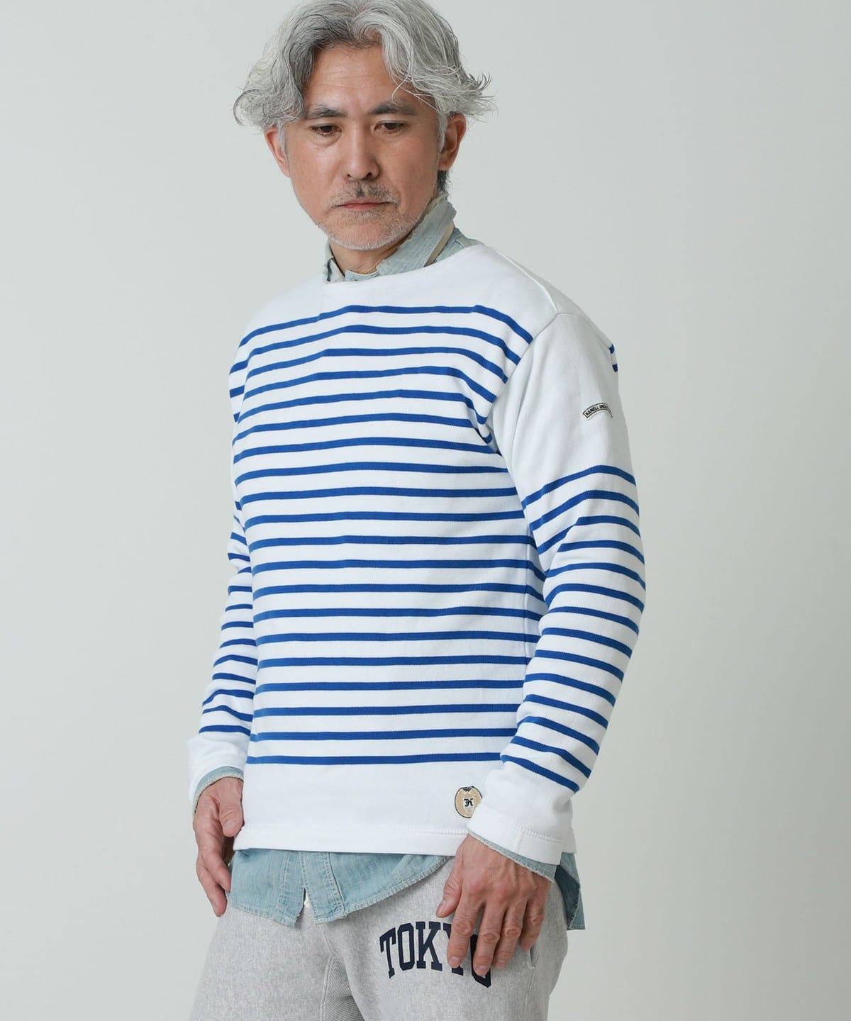 和田健二郎@B印MARKET / KANELL BONAPARTE Tシャツ・カットソー MEN WHT/BLUE XS 和田健二郎@B印MARKET / KANELL BONAPARTE Tシャツ・カットソー MEN WHT/BLUE XS