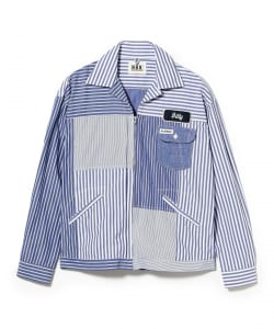 窪 浩志・真純@B印MARKET / H.R.REMAKE ストライプパッチ トラッカーSHJKT（Lサイズ）