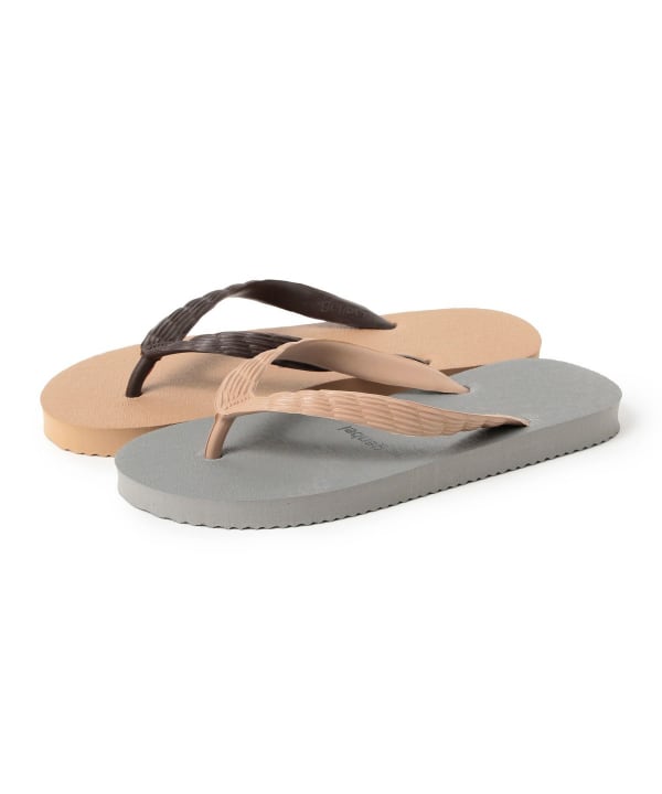 【別注】若生多絵子@B印MARKET / げんべい ビーチサンダル 右：BEIGE 左：GREY