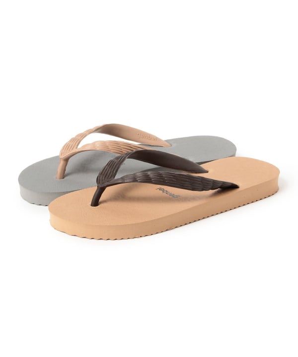 【別注】若生多絵子@B印MARKET / げんべい ビーチサンダル 右：GREY 左：BEIGE