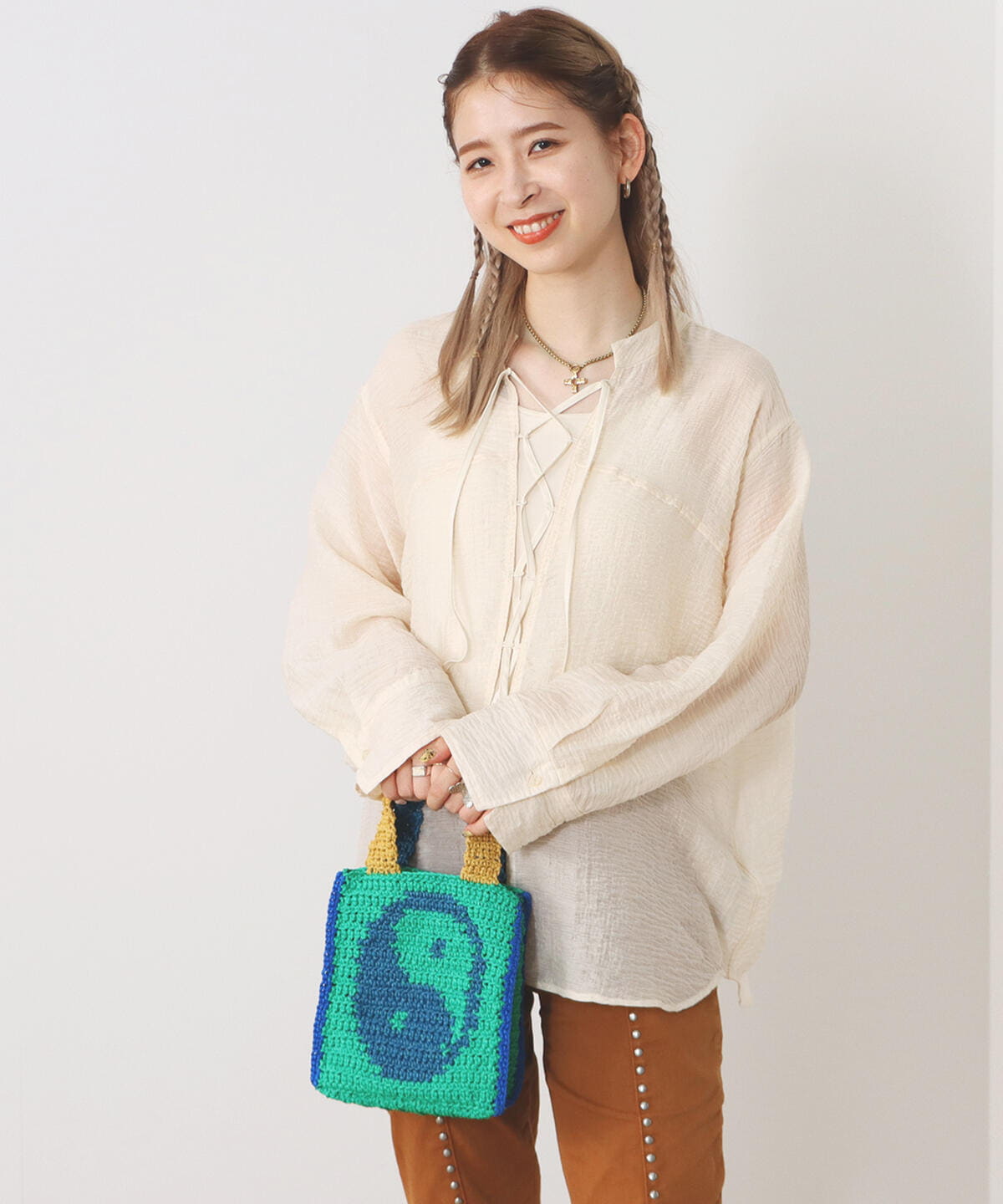 B印MARKET / easy as pie クロシェ ハンドバッグ バッグ WOMEN グリーン③ ONE SIZE B印MARKET / easy as pie クロシェ ハンドバッグ バッグ WOMEN グリーン③ ONE SIZE