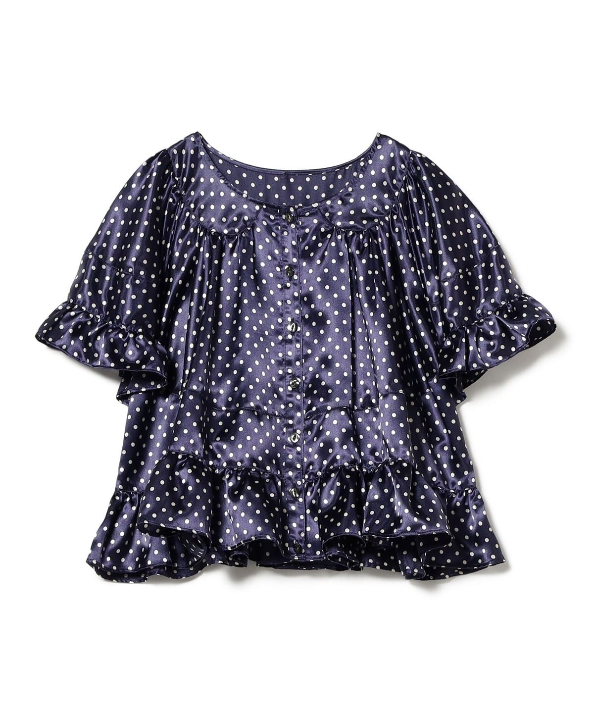 DOT フリルスリーブ ブラウス シャツ・ブラウス WOMEN NAVY ONE SIZE DOT フリルスリーブ ブラウス シャツ・ブラウス WOMEN NAVY ONE SIZE