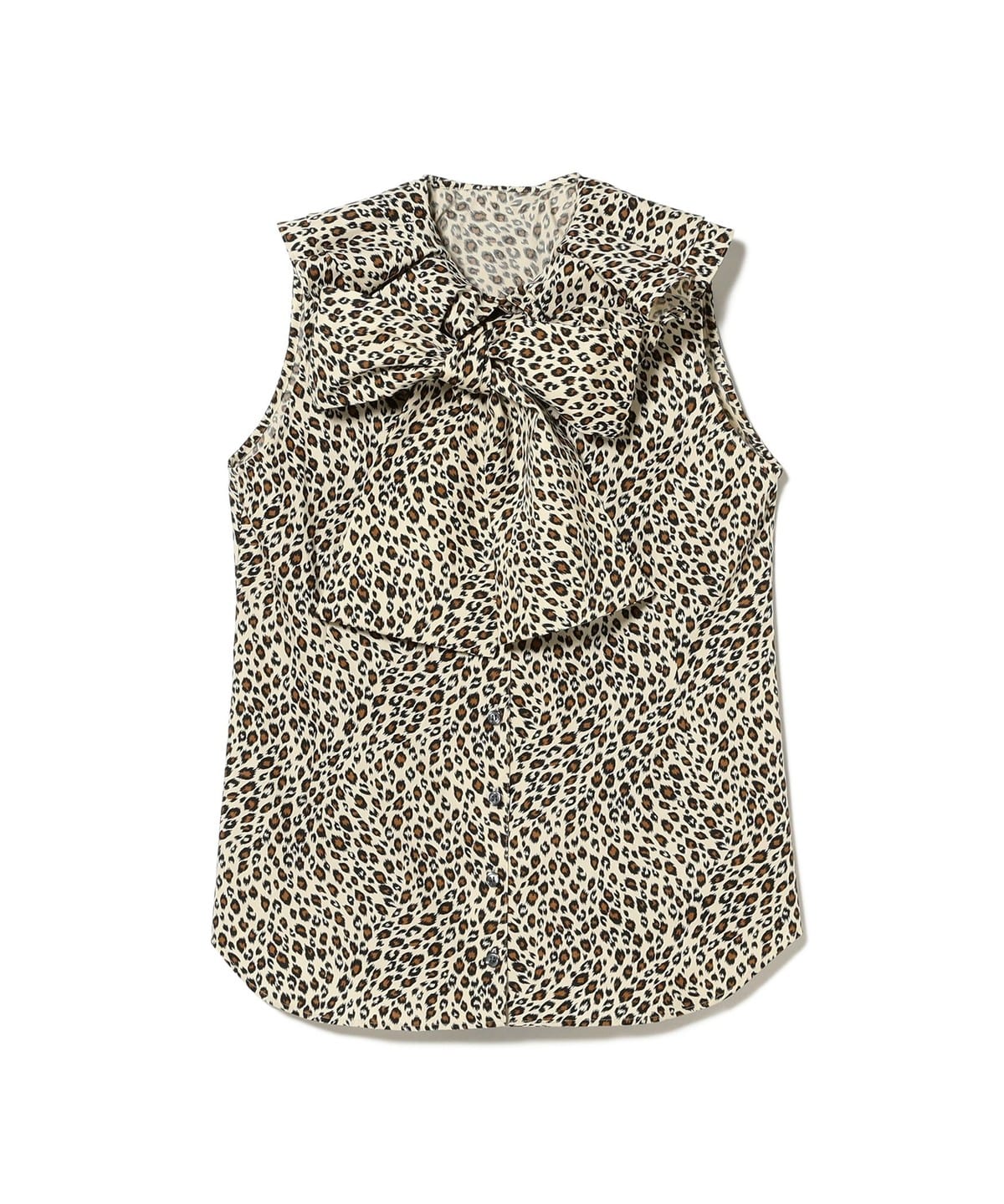 BOW レオパード ノースリーブブラウス シャツ・ブラウス WOMEN ヒョウ M BOW レオパード ノースリーブブラウス シャツ・ブラウス WOMEN ヒョウ M