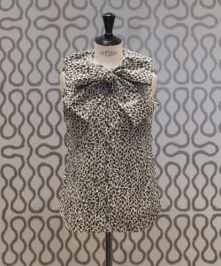 BOW レオパード ノースリーブブラウス