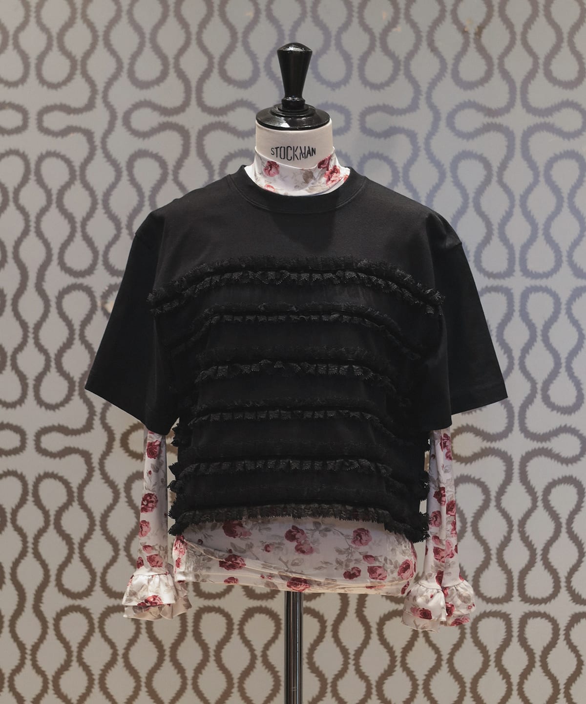 コットン レースTシャツ Tシャツ・カットソー WOMEN BLACK ONE SIZE コットン レースTシャツ Tシャツ・カットソー WOMEN BLACK ONE SIZE