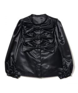 リボン ブラウス シャンタン