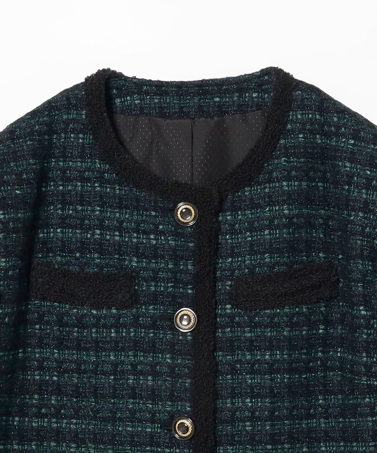 Vermeerist BEAMS ツイードノーカラージャケット Vermeerist BEAMS（フェルメリスト ビームス）ツイード